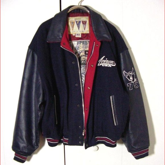 VALLAD AVIREX VARSITY LEATHER JACKET Avirex | Jackets & Coats